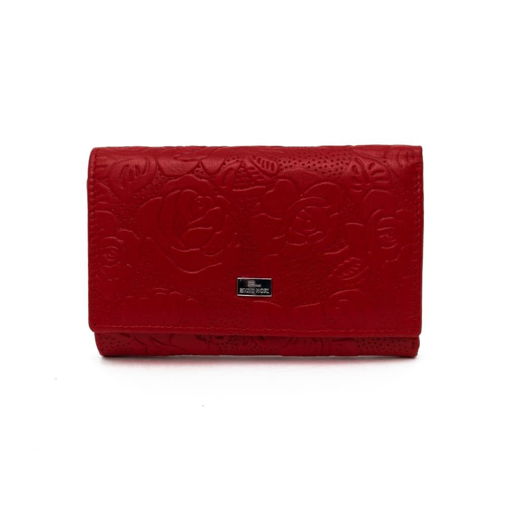 Дамско портмоне ENZO NORI модел CANDY естествена кожа червени рози